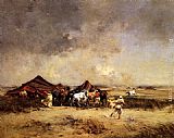 Victor Pierre Huguet Arab Encampment painting